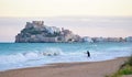 Panoramic view Peniscola with beach, Castellon - Spain