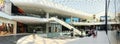 Panoramic View Of People Crowd Rush In Shopping Luxury Mall Interior