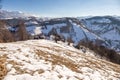 Panoramic view from Pestera in winter, Brasov, Transylvania, Romania Royalty Free Stock Photo