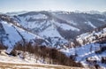 Panoramic view from Pestera in winter, Brasov, Transylvania, Romania