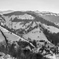 Panoramic view from Pestera in winter, Brasov, Transylvania, Romania Royalty Free Stock Photo