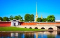 A panoramic view of the Peter and Paul fortress and the Neva riv