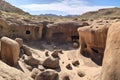 panoramic view of petroglyph-covered canyon