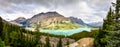 Panoramic view of Peyto lake and Rocky mountains, Alberta Royalty Free Stock Photo