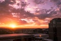 Panoramic view of Phoenix, Arizona, skyline in sunrise light Royalty Free Stock Photo