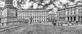 Panoramic view of Piazza Colonna in central Rome, Italy