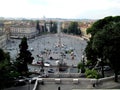 Panoramic view of the Piazza del Popolo from Villa Borghese Rome Italy Obelisk - Dome of Saint Peter