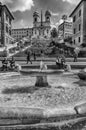 Panoramic view of Piazza di Spagna in Rome, Italy Royalty Free Stock Photo