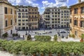 Panoramic view of Piazza di Spagna in Rome, Italy Royalty Free Stock Photo