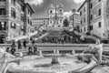 Panoramic view of Piazza di Spagna in Rome, Italy Royalty Free Stock Photo