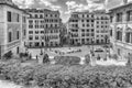 Panoramic view of Piazza di Spagna in Rome, Italy Royalty Free Stock Photo