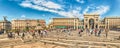 Panoramic view of Piazza Duomo, Milan, Italy Royalty Free Stock Photo