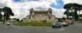 Panoramic view of Piazza Venezia in Rome, Italy.