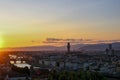 Panoramic view from Piazzale Michelangelo in Florence. Royalty Free Stock Photo