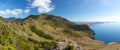 Panoramic view. from Pico do Facho viewpoint. South of Madeira Island with Ponta de Sao Lorenzo in the background. Madeira. Portug