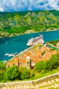 Picturesque Kotor bay view at nice spring day Montenegro Royalty Free Stock Photo