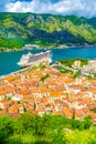 Picturesque Kotor bay view at nice spring day Montenegro Royalty Free Stock Photo