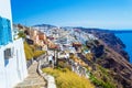 Beautiful traditional architecture Fira capital town Santorini Cyclades Greece Royalty Free Stock Photo