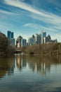 Panoramic view of Piedmont Park and Atlanta skyline Royalty Free Stock Photo