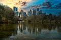 Panoramic view of Piedmont Park and Atlanta skyline Royalty Free Stock Photo