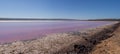 Panoramic view of the Pink Lake Hutt Lagoon, Port Gregory, Western Australia Royalty Free Stock Photo