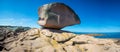 Panoramic view of the Pink Rock in Tregastel Royalty Free Stock Photo