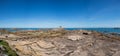 Panoramic view of the Pink Rock in Tregastel Royalty Free Stock Photo