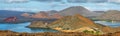 Panoramic view of pinnacle Rock and surroundings in Bartolome