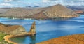 Panoramic view of pinnacle Rock and surroundings in Bartolome