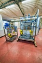 Panoramic view of pipelines in a water purification plant, industrial concept Royalty Free Stock Photo