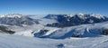 Panoramic view from the Pizol ski area towards Sargans Royalty Free Stock Photo