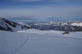 Panoramic view on Pizol winter sport region and resort in Bad Ragaz, Switzerland.