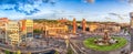 Panoramic aerial view of Placa d& x27;Espanya in Barcelona, Catalonia