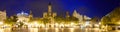 Panoramic view of Placa del Ajuntament in night. Valencia Royalty Free Stock Photo