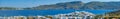 Panoramic view of Plaka village with traditional Greek church. Milos island, Greece Royalty Free Stock Photo