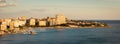 Panoramic view of Playa De San Juan, Alicante, Spain. During nice sunset