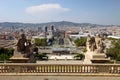 Panoramic view of Plaza Espanya, Barcelona, Spain Royalty Free Stock Photo