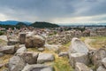 Panoramic view of Plovdiv from Nebet Tebe hill in Bulgaria