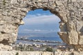 Panoramic view of Poetto beach from the Fort of Saint Elia in Cagliari - Sardinia - ITALY Royalty Free Stock Photo