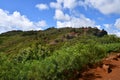 Panoramic view of Poliahu Heiau on Kauai, Hawaii