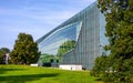 Panoramic view of POLIN Museum of the History of Polish Jews in historic Jewish ghetto quarter in city center of Warsaw in Poland Royalty Free Stock Photo