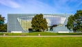 Panoramic view of POLIN Museum of the History of Polish Jews in historic Jewish ghetto quarter in city center of Warsaw in Poland Royalty Free Stock Photo