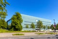 Panoramic view of POLIN Museum of the History of Polish Jews in historic Jewish ghetto quarter in Warsaw city center, Poland Royalty Free Stock Photo