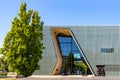 Panoramic view of POLIN Museum of the History of Polish Jews in historic Jewish ghetto quarter in Warsaw city center, Poland Royalty Free Stock Photo