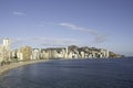 Panoramic view of Poniente beach of Benidorm, Spain. Benidorm is popular Spanish resort Royalty Free Stock Photo