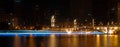 Panoramic view of the Pont Alexandre III bridge in Paris at night Royalty Free Stock Photo