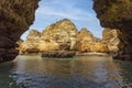 Panoramic view, Ponta da Piedade Lagos in Algarve, Portugal.