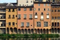 Panoramic view of Ponte Vecchio with river Arno at sunset, Florence, Italy Royalty Free Stock Photo