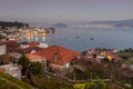 Panoramic View of Pontevedra Estuary from Fishing Town of Raxo Rias Bajas Galicia Royalty Free Stock Photo
