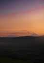 Panoramic view of the Popocatepetl volcano erupting, volcano emitting smoke, active volcano